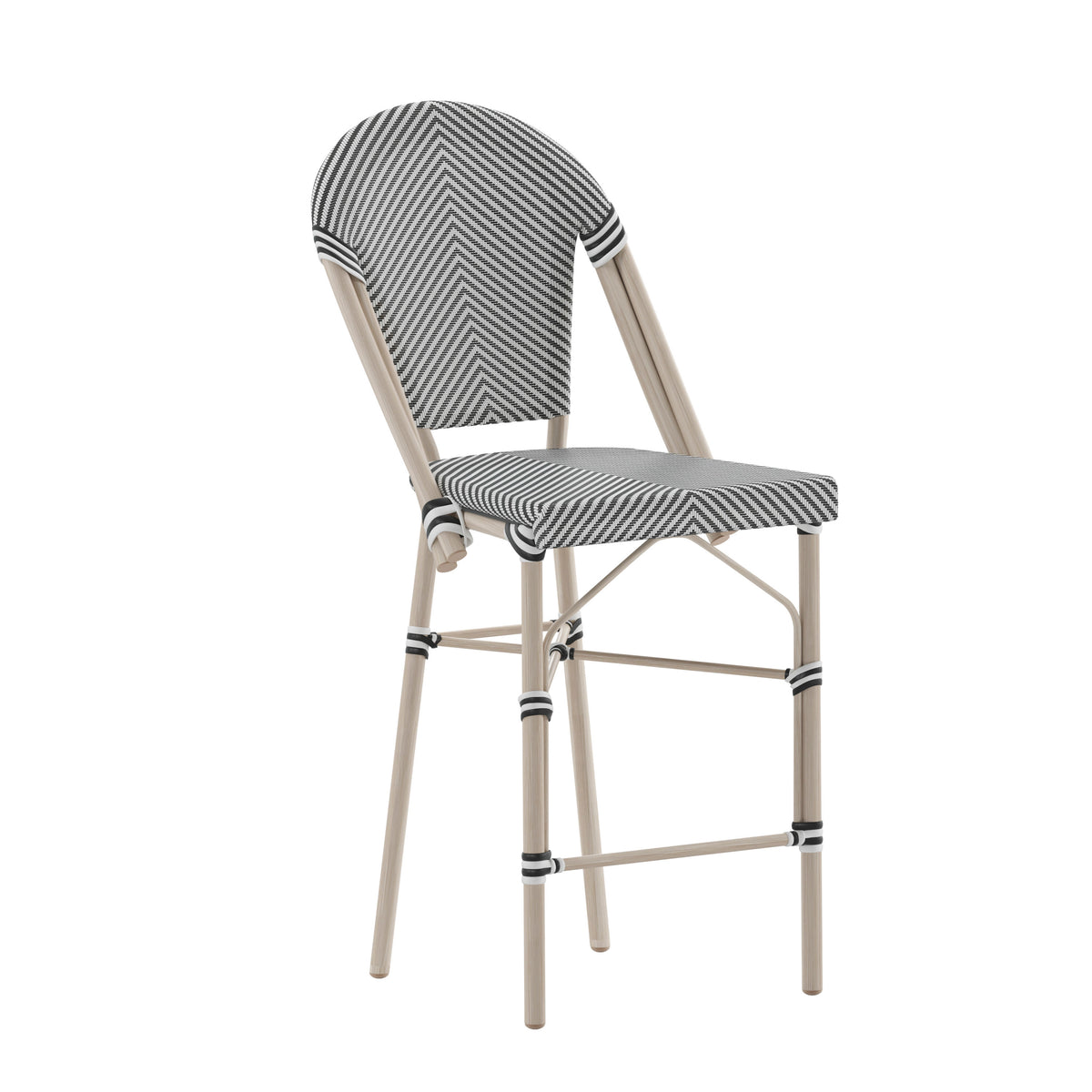 All-Weather Commercial Paris Stool with Metal Frame