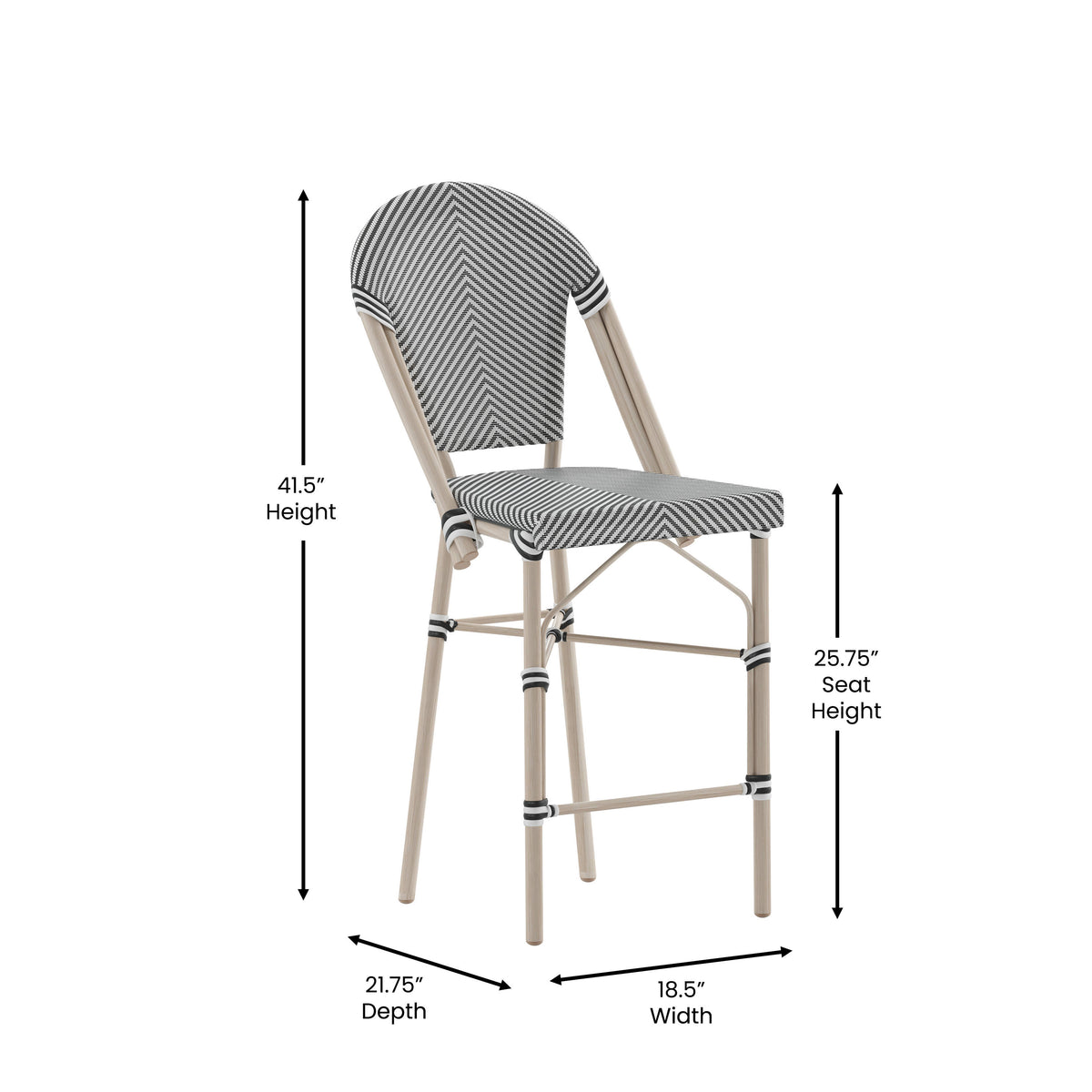 All-Weather Commercial Paris Stool with Metal Frame - Image 4