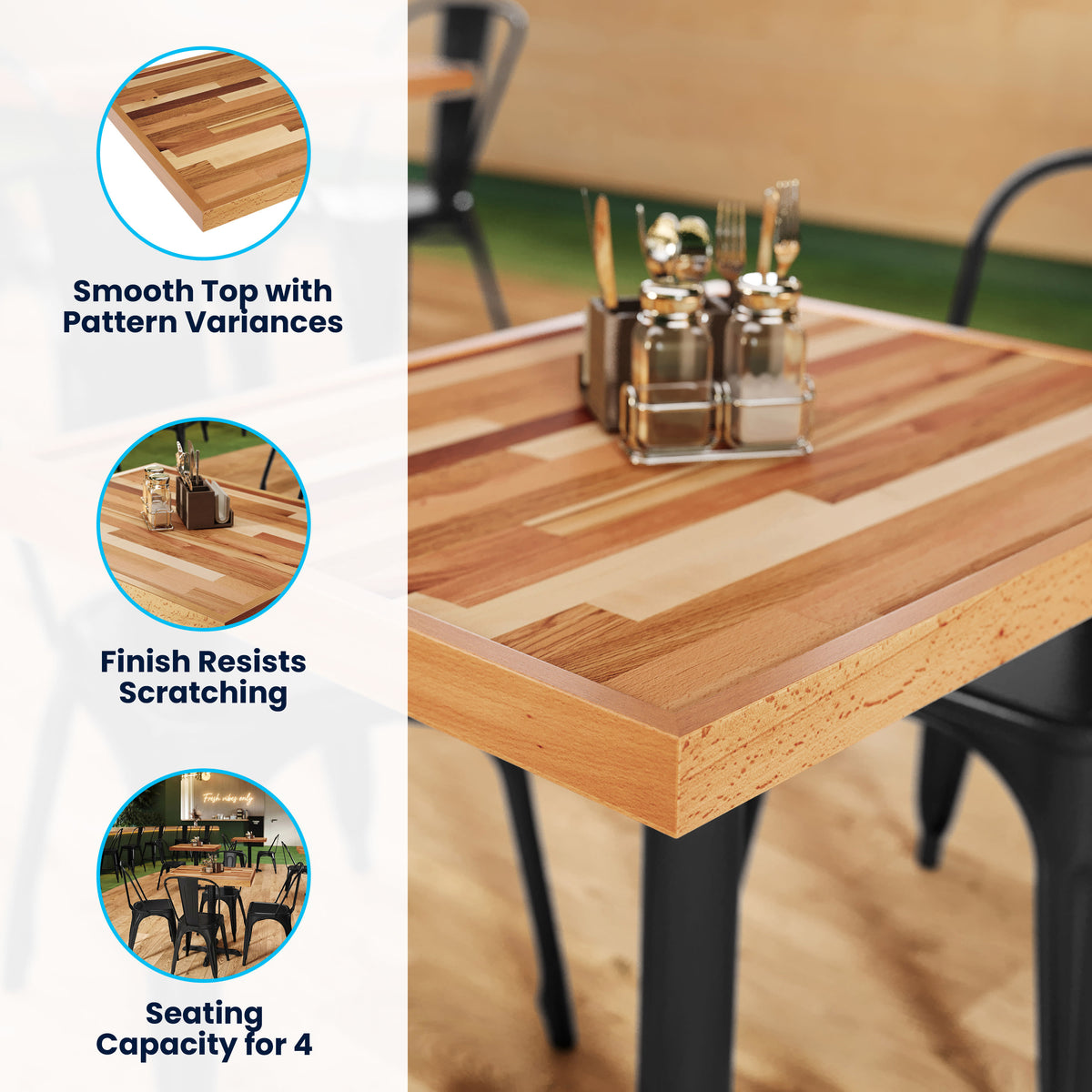 Butcher Block Style Table Top - Restaurant Table Top - Image 3