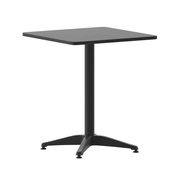 23.5" Square Aluminum Smooth Top Indoor-Outdoor Table with Base