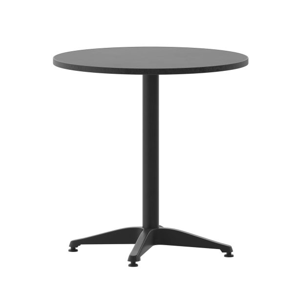 27.5" Round Aluminum Smooth Top Indoor-Outdoor Table with Base