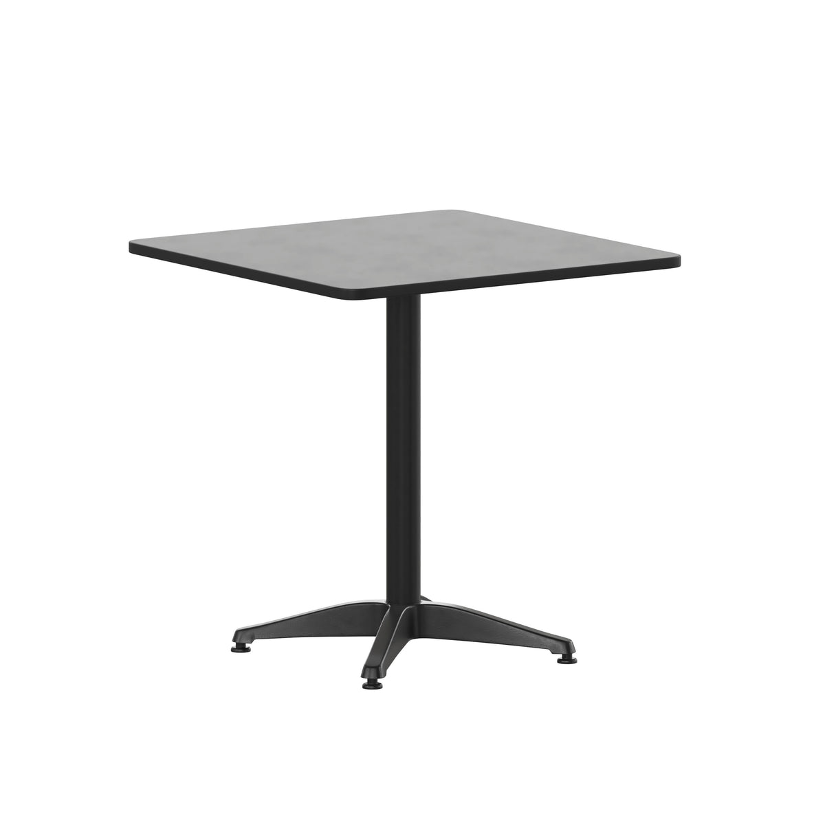 27.5" Square Aluminum Smooth Top Indoor-Outdoor Table with Base