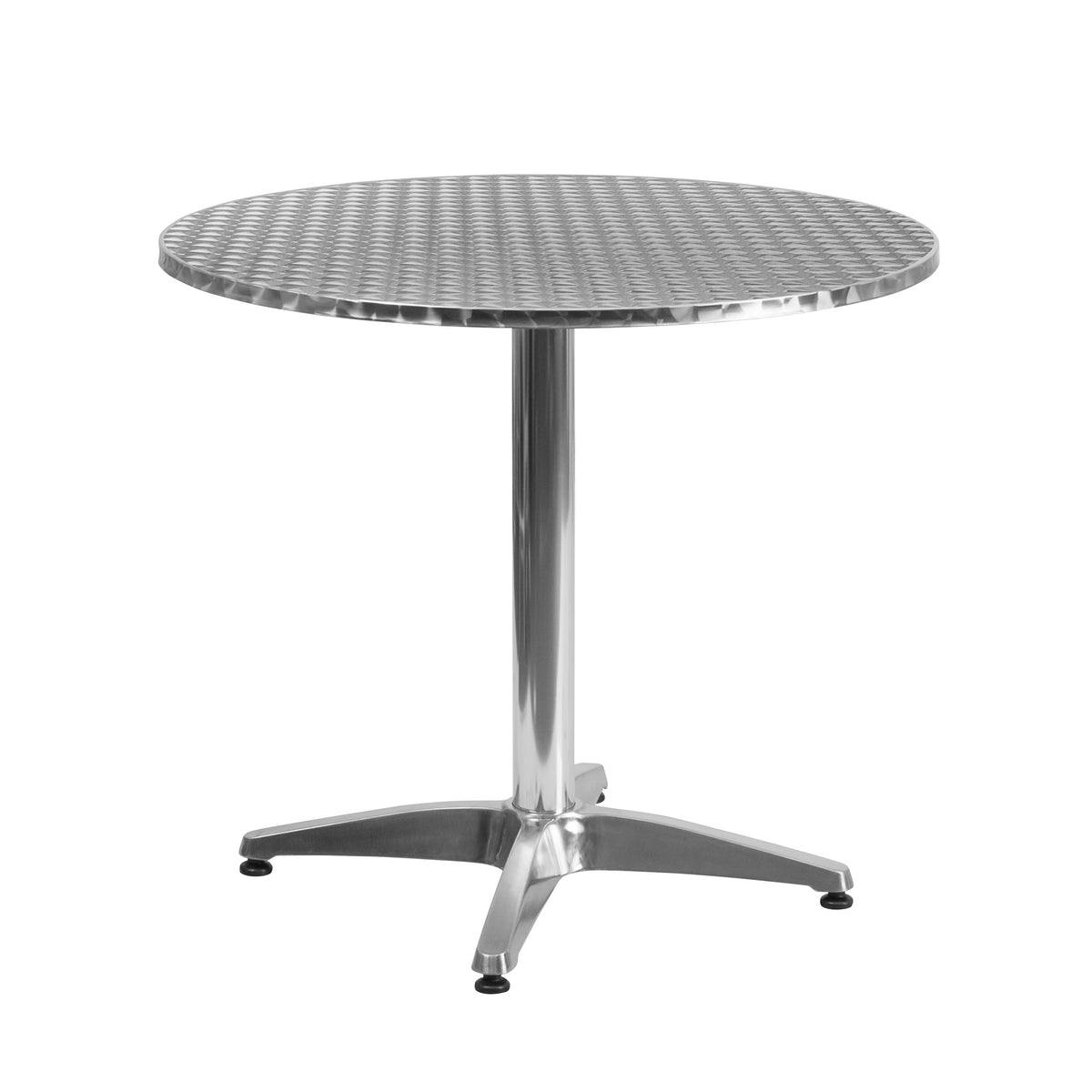 31.5" Round Aluminum Smooth Top Indoor-Outdoor Table with Base