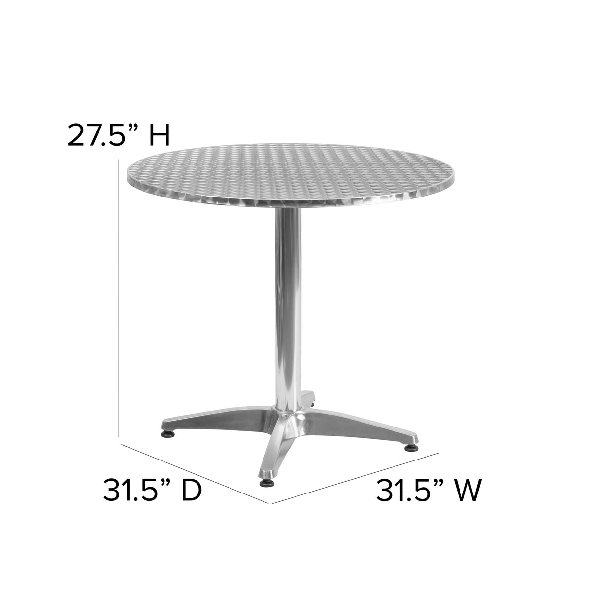 31.5" Round Aluminum Smooth Top Indoor-Outdoor Table with Base - Image 4