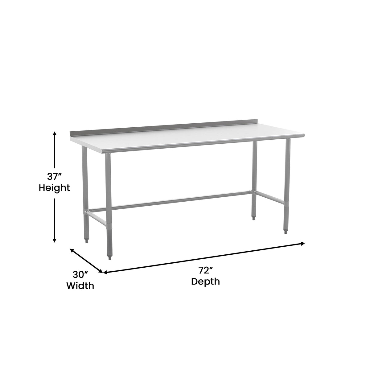 Commercial Stainless Steel Kitchen Prep and Work Table with Backsplash - Image 4