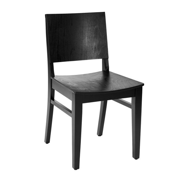 Commercial Solid Wood Dining Chair with Curved Backrest