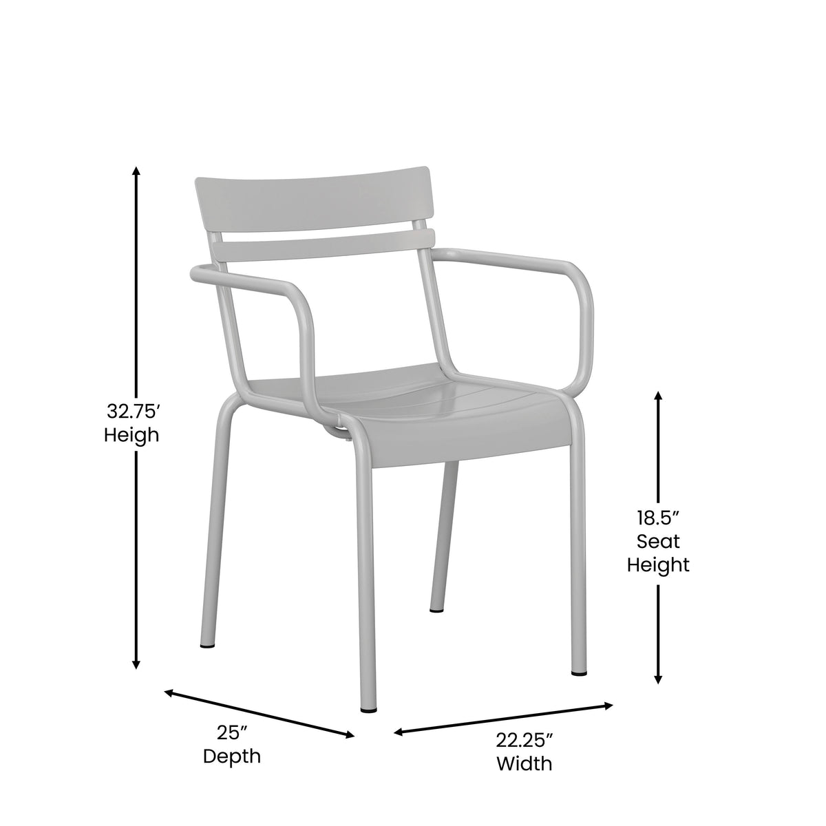 Modern Commercial Grade 2 Slat Indoor/Outdoor Steel Bar Stool - Image 4