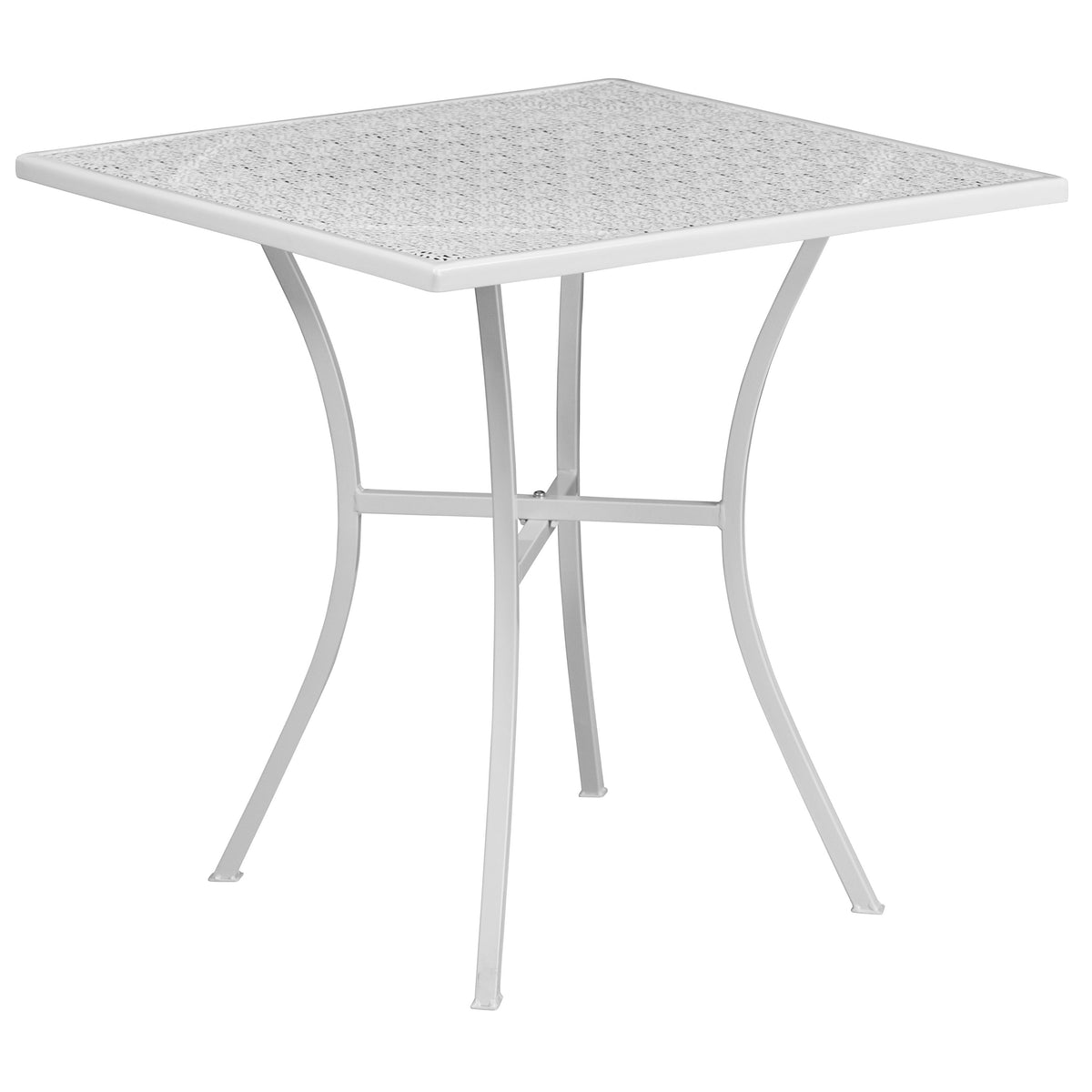 28'' Square Indoor-Outdoor Steel Patio Table Set with 2 Round Back Chairs - Image 3