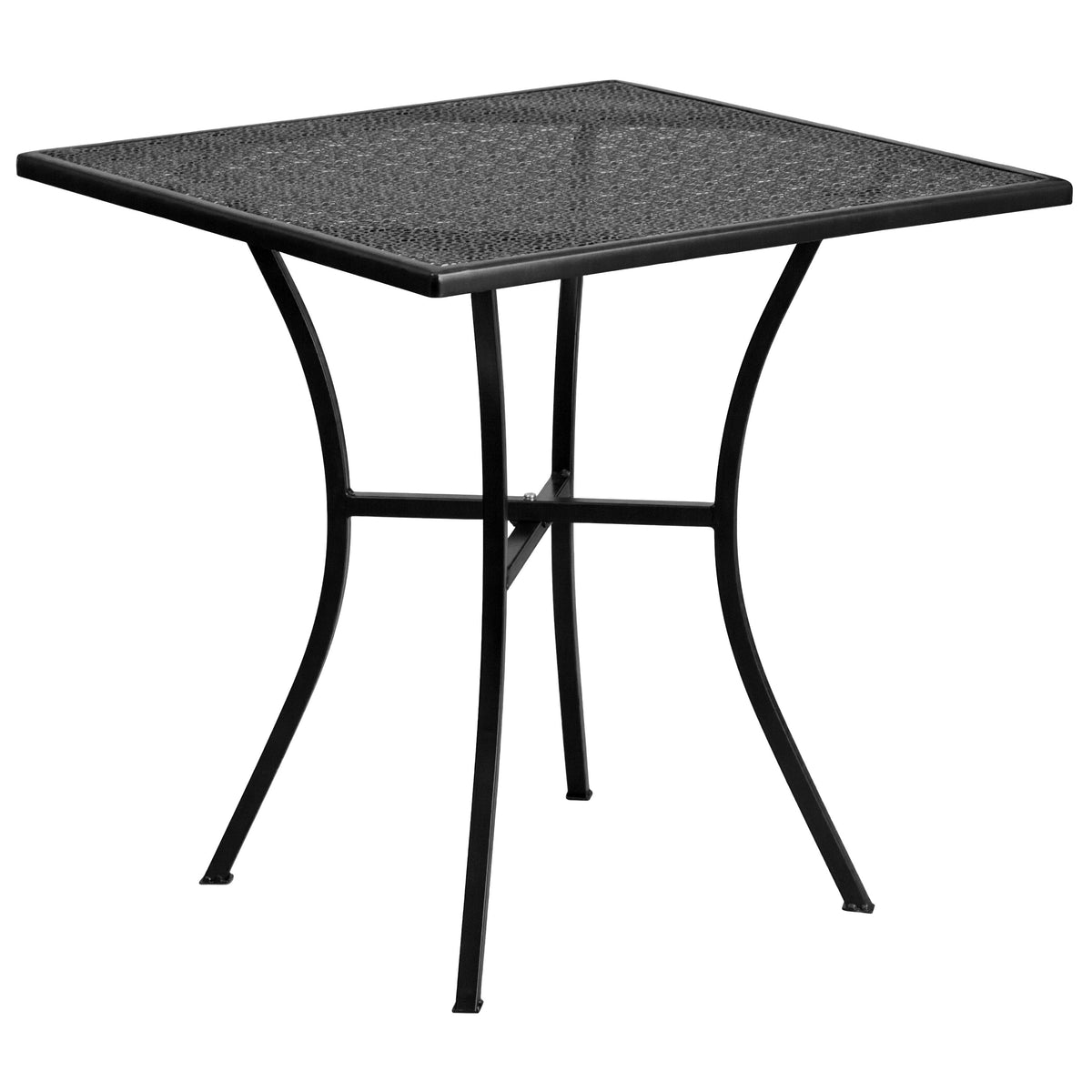 28'' Square Indoor-Outdoor Steel Patio Table Set with 2 Square Back Chairs - Image 3