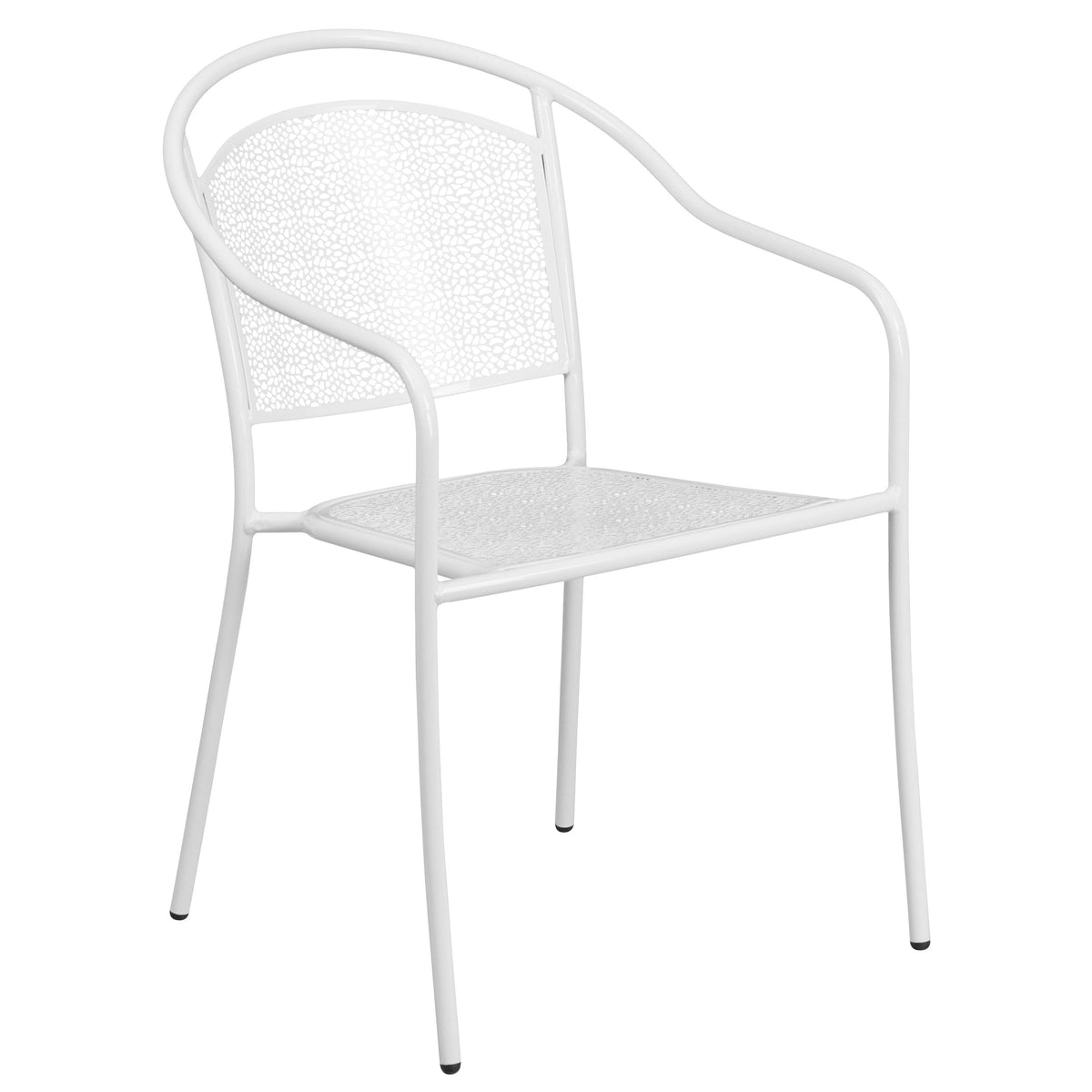 28'' Square Indoor-Outdoor Steel Patio Table Set with 4 Round Back Chairs - Image 4