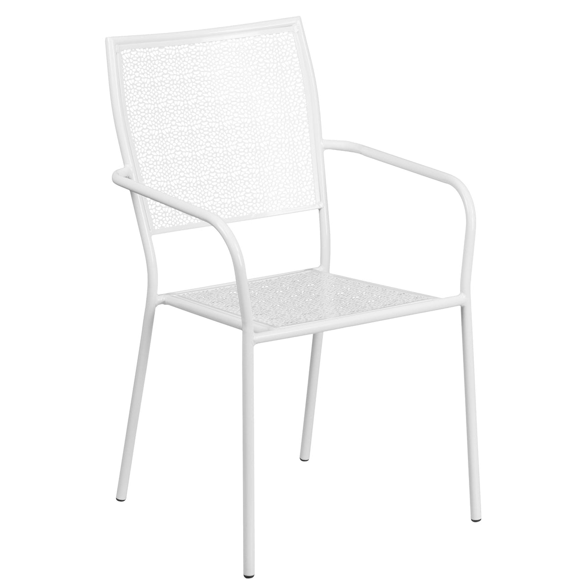 35.25'' Round Indoor-Outdoor Steel Patio Table Set with 2 Square Back Chairs - Image 4
