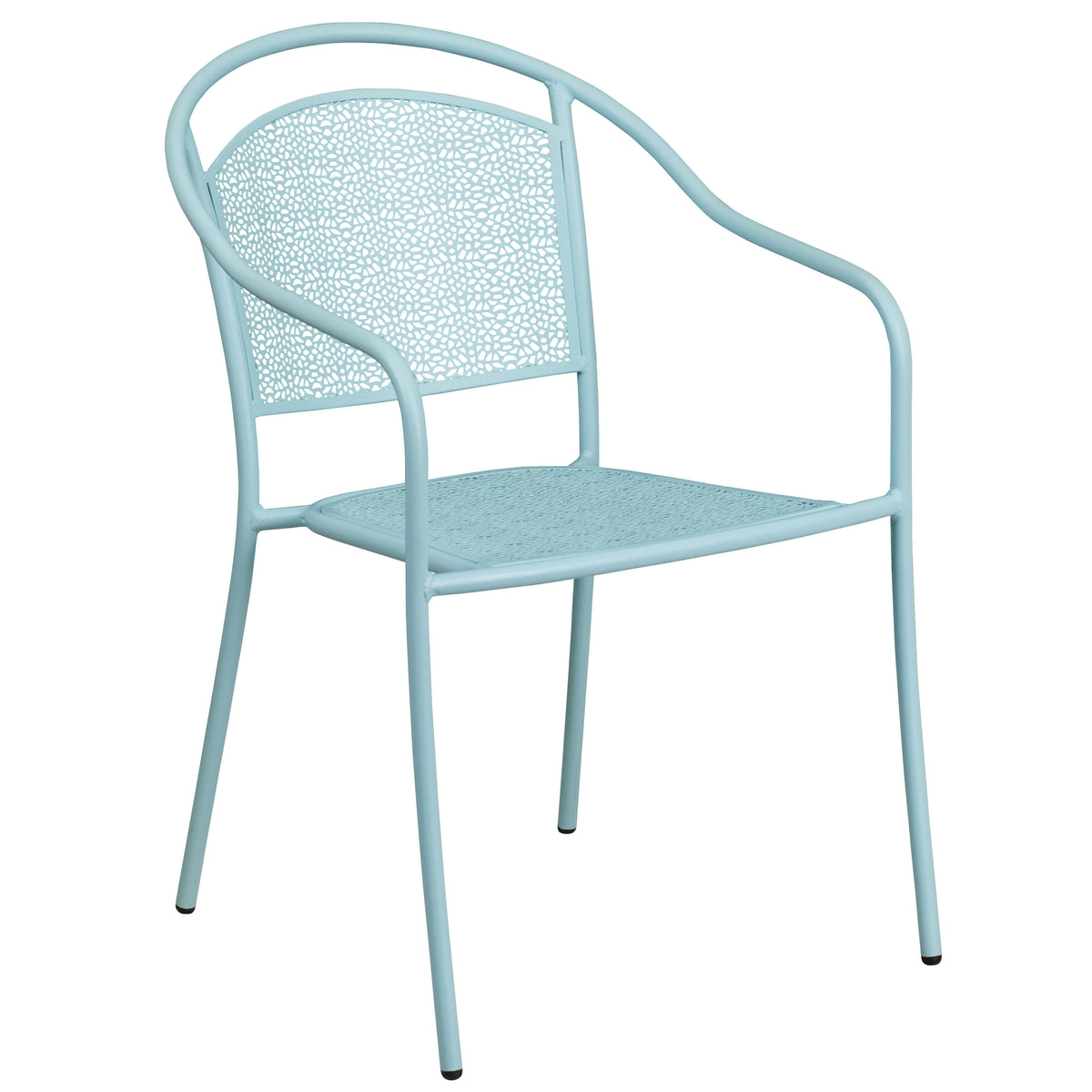 35.5'' Square Indoor-Outdoor Steel Patio Table Set with 4 Round Back Chairs - Image 4