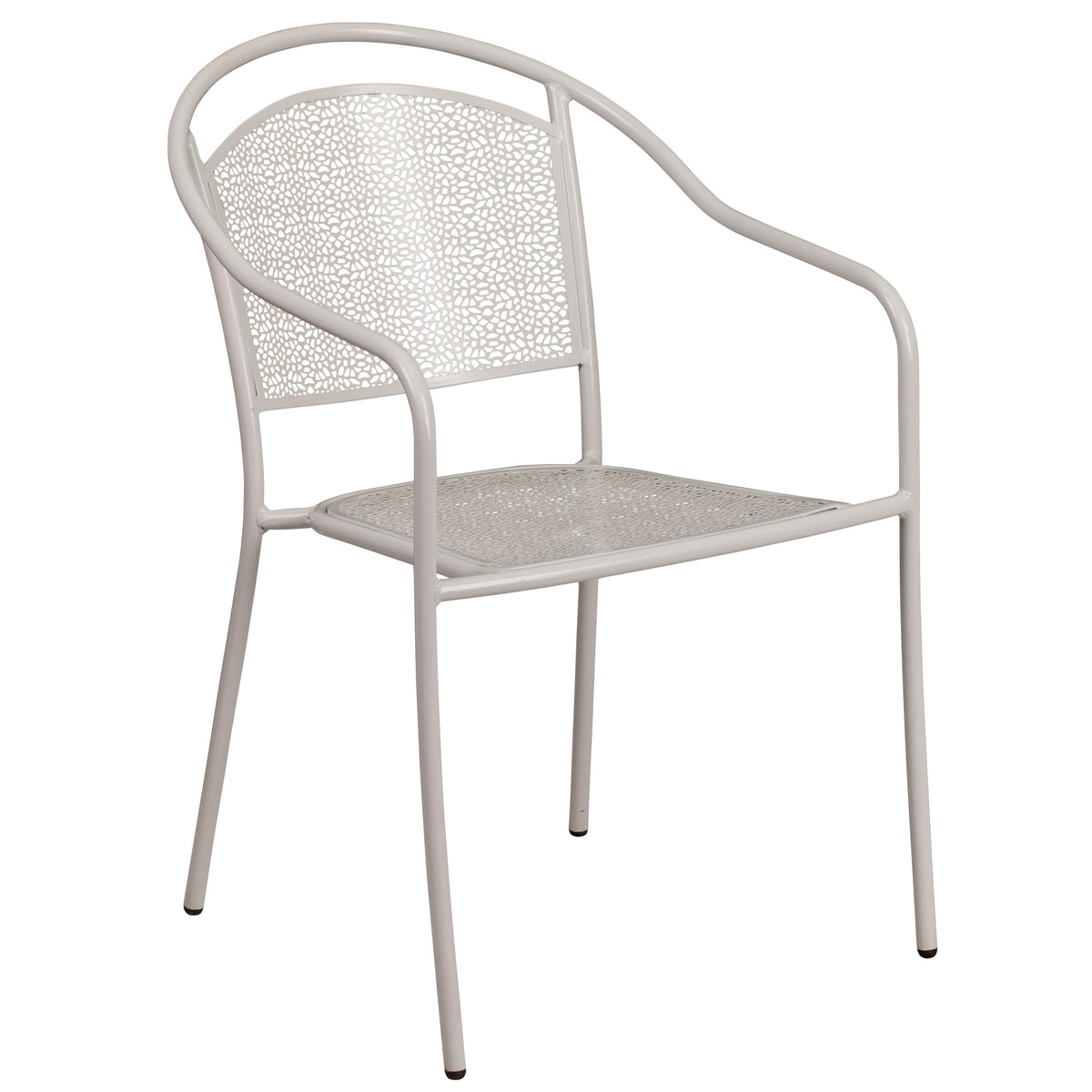 Indoor-Outdoor Steel Patio Arm Chair with Round Back