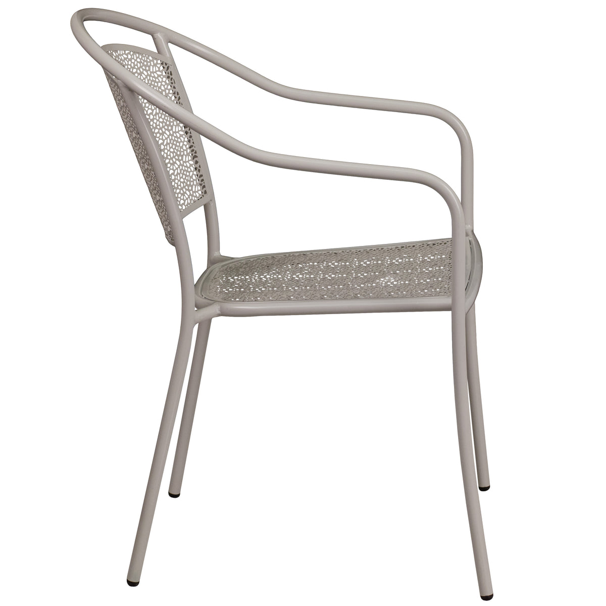 Indoor-Outdoor Steel Patio Arm Chair with Round Back - Image 4