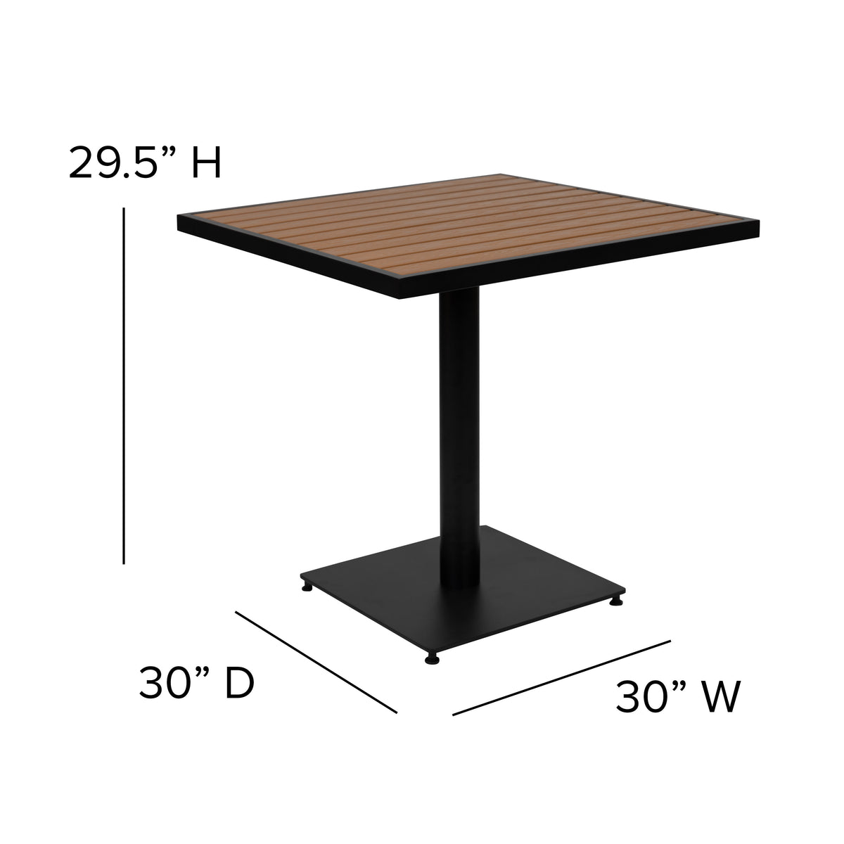Outdoor Faux Teak Dining Table with Poly Slats - Patio Table - Image 4