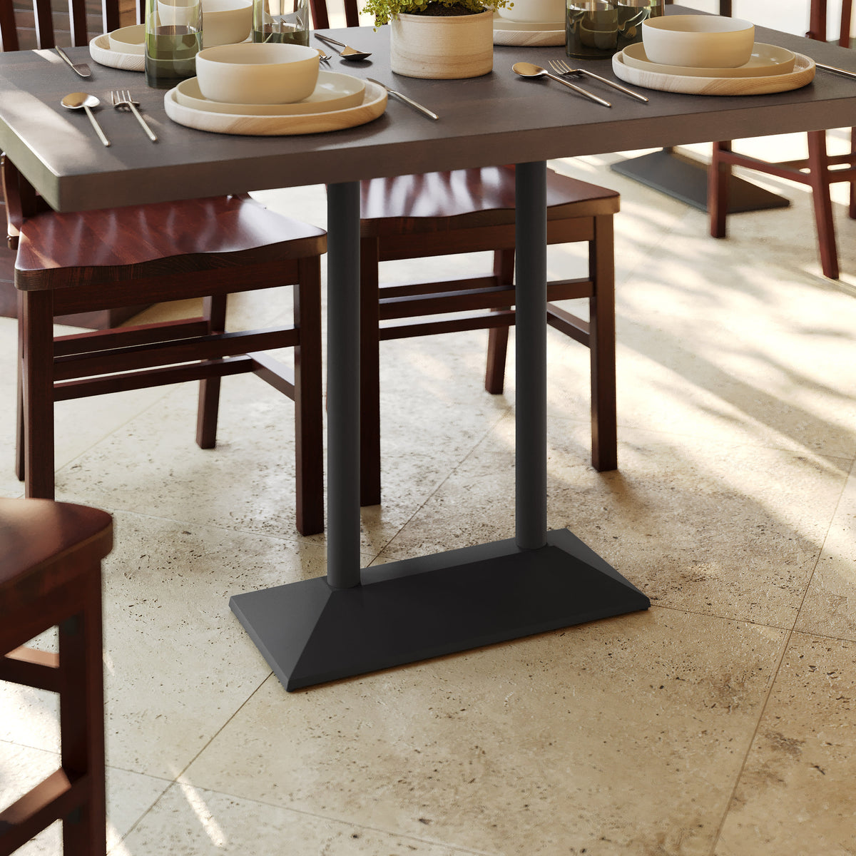 Commercial All Weather Double Table Base for up to 30" x 48" Tabletops - Image 2