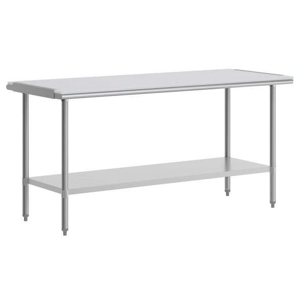 Commercial Stainless Steel Work Table with Poly Cutting Board-Undershelf-30x72