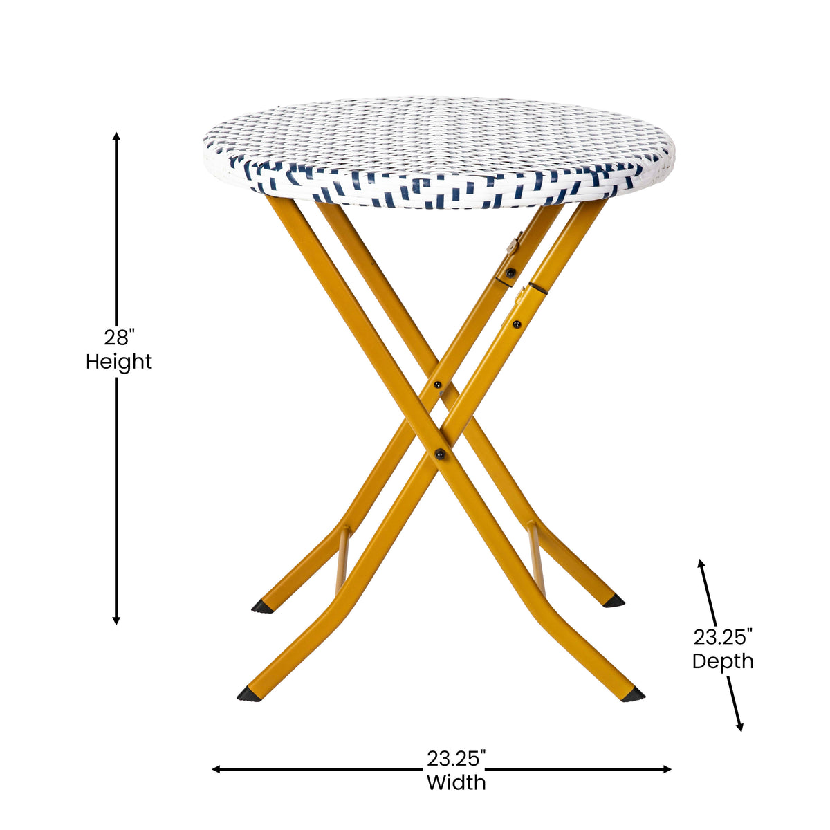 3PC Indoor/Outdoor PE Rattan Folding Bistro Set - Image 4