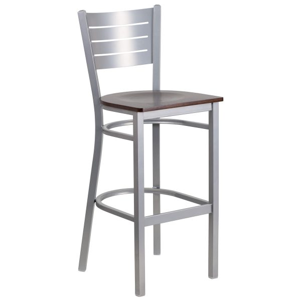 Slat Back Metal Restaurant Barstool