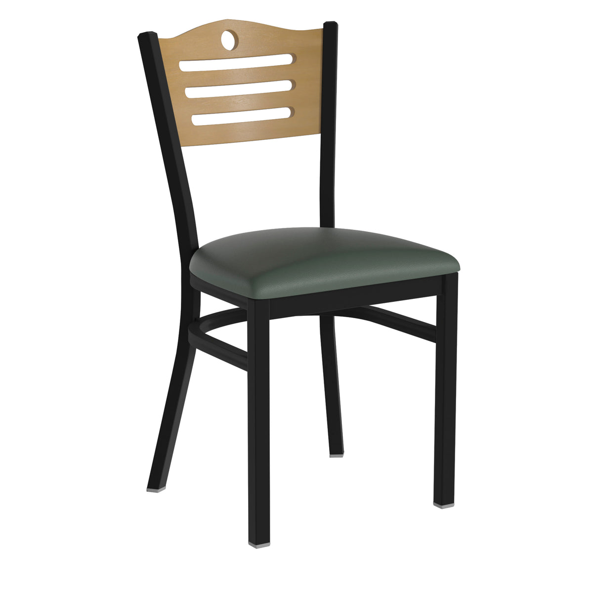 Slat Back Metal Restaurant Chair - Image 2