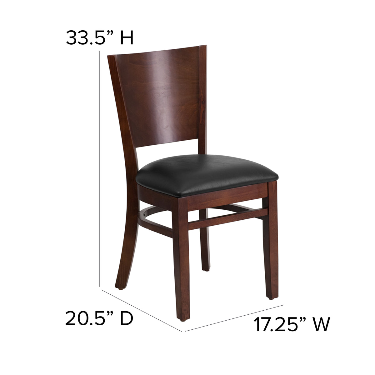 Solid Back Wooden Restaurant Chair - Image 4
