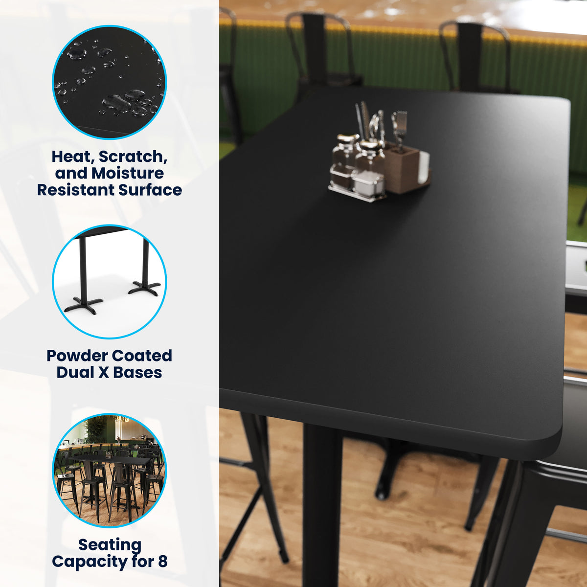 Commercial Tabletop-Dual Bar Height Bases - Image 3