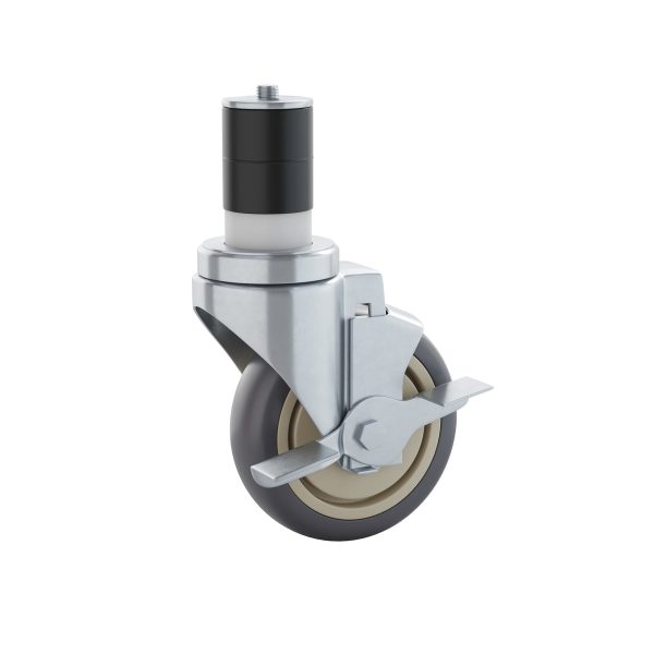 Set of 4 Commercial Heavy Duty Casters with 2 Swivel Casters, 2 Locking Casters