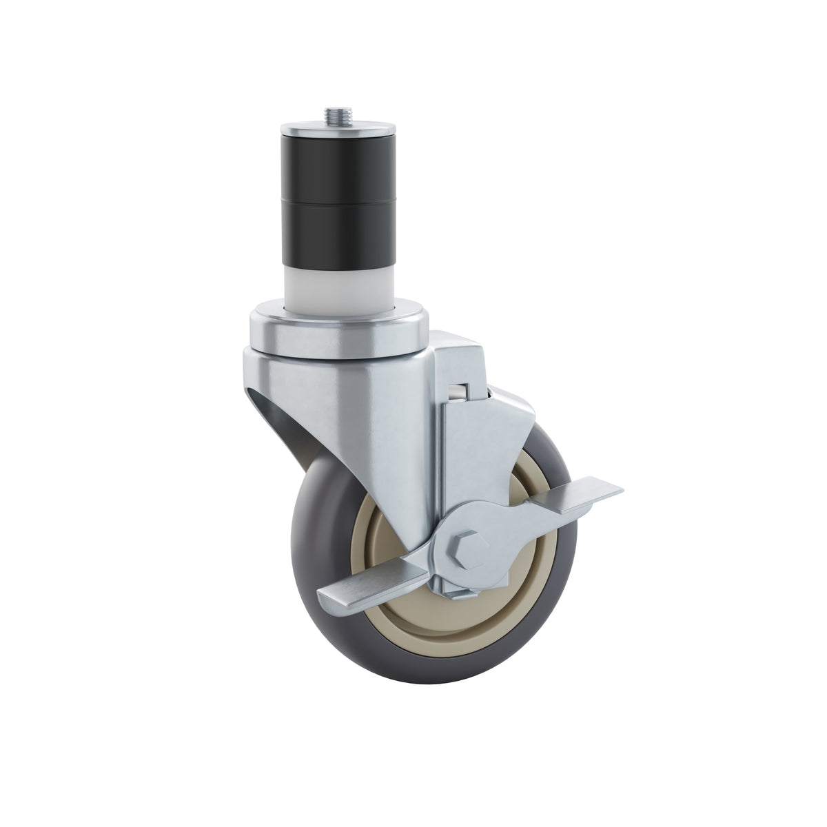 Set of 4 Commercial Heavy Duty Casters with 2 Swivel Casters, 2 Locking Casters