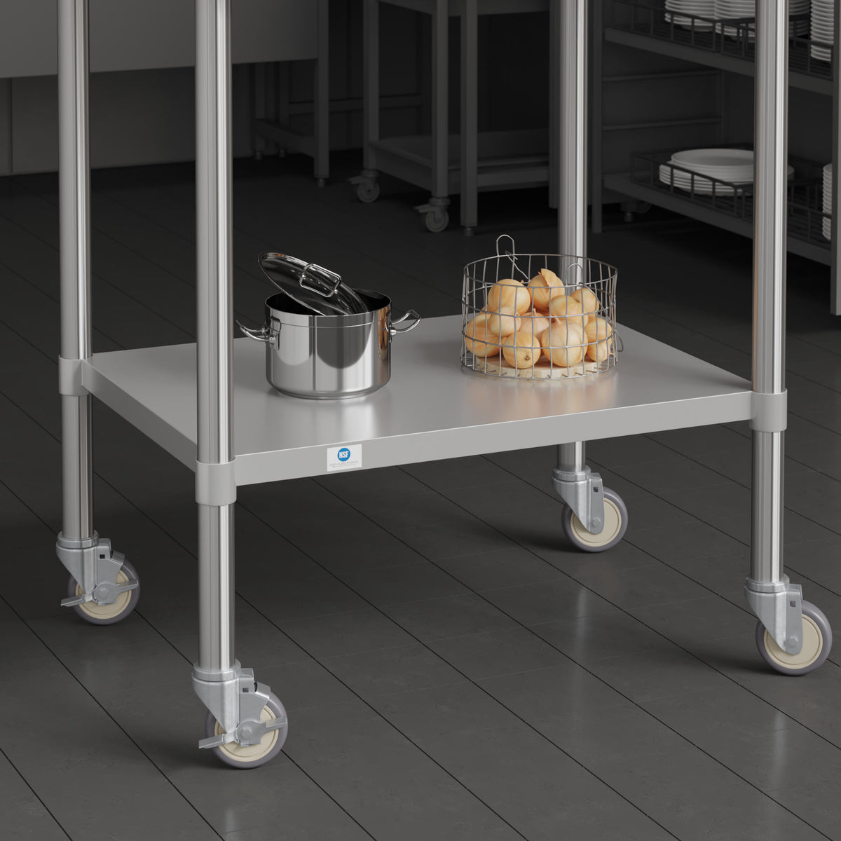 Set of 4 Commercial Heavy Duty Casters with 2 Swivel Casters, 2 Locking Casters - Image 2