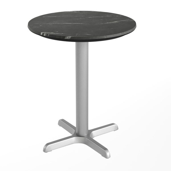 24" Round Commercial All-Weather Seamless Surface Tabletop with Crisscross Base