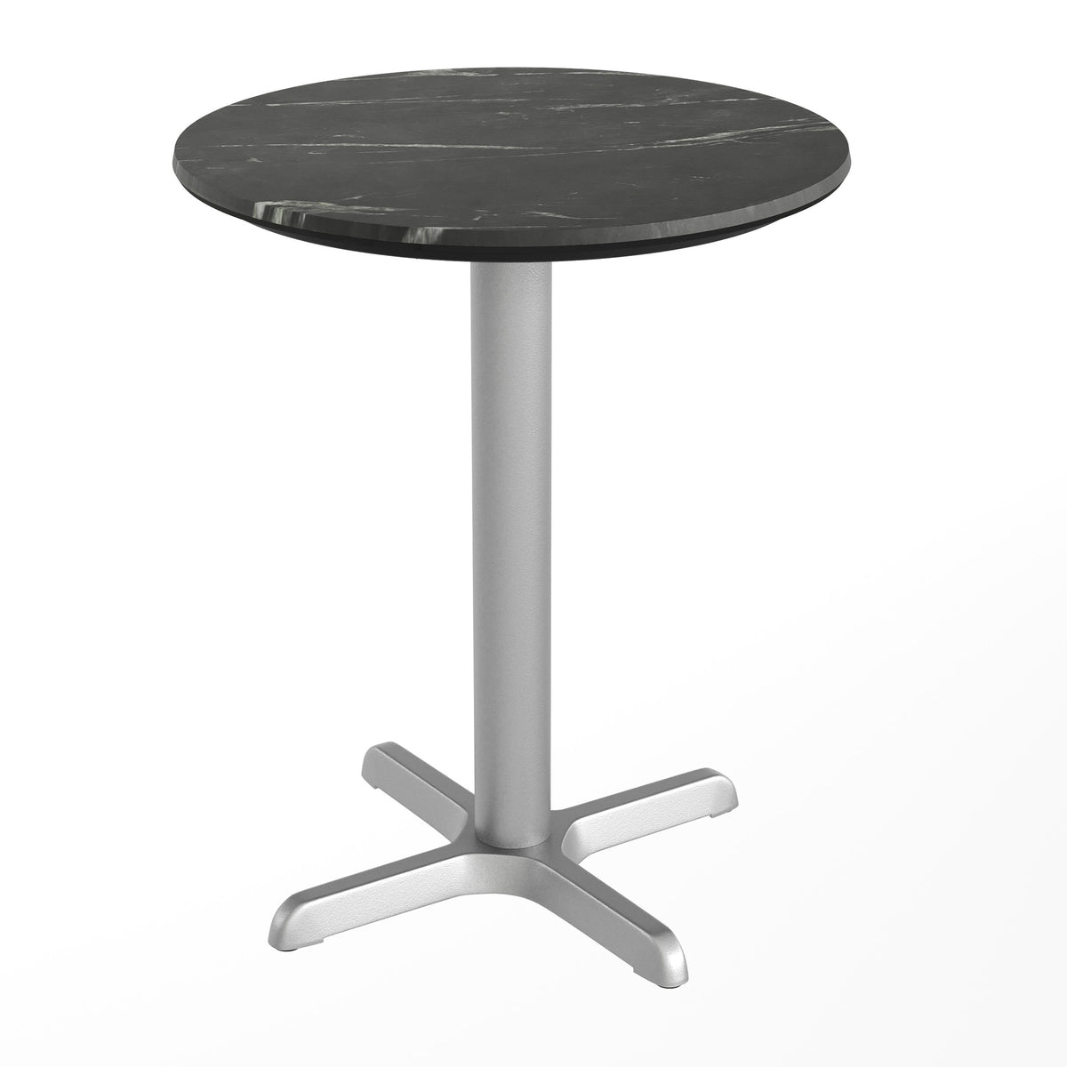 24" Round Commercial All-Weather Seamless Surface Tabletop with Crisscross Base