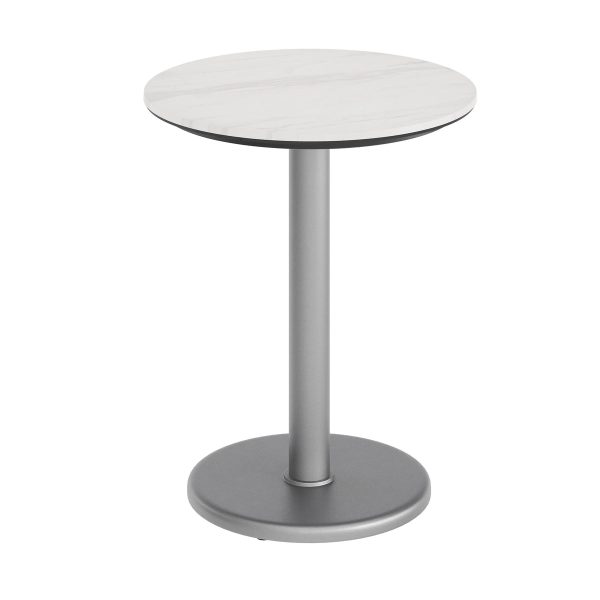 24" Round Commercial All-Weather Seamless Surface Tabletop with Base