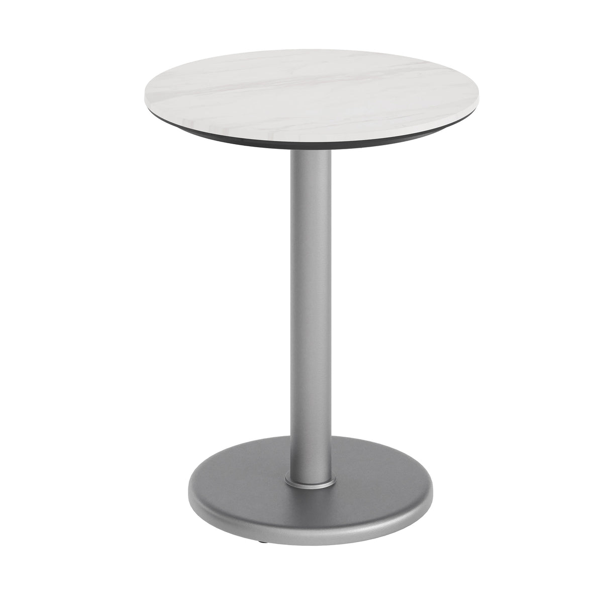 24" Round Commercial All-Weather Seamless Surface Tabletop with Base