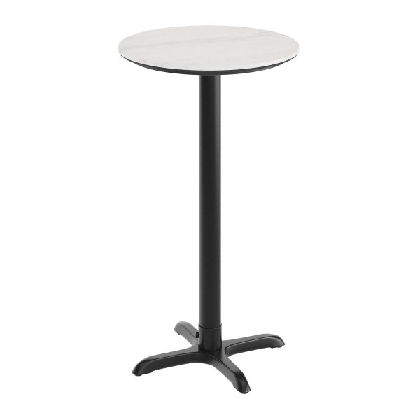 24" Round Commercial Seamless Surface Tabletop with Bar Height Crisscross Base