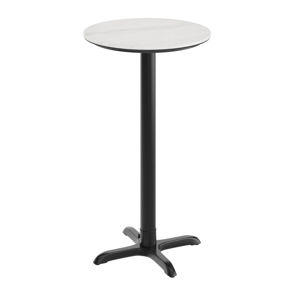 24" Round Commercial Seamless Surface Tabletop with Bar Height Crisscross Base