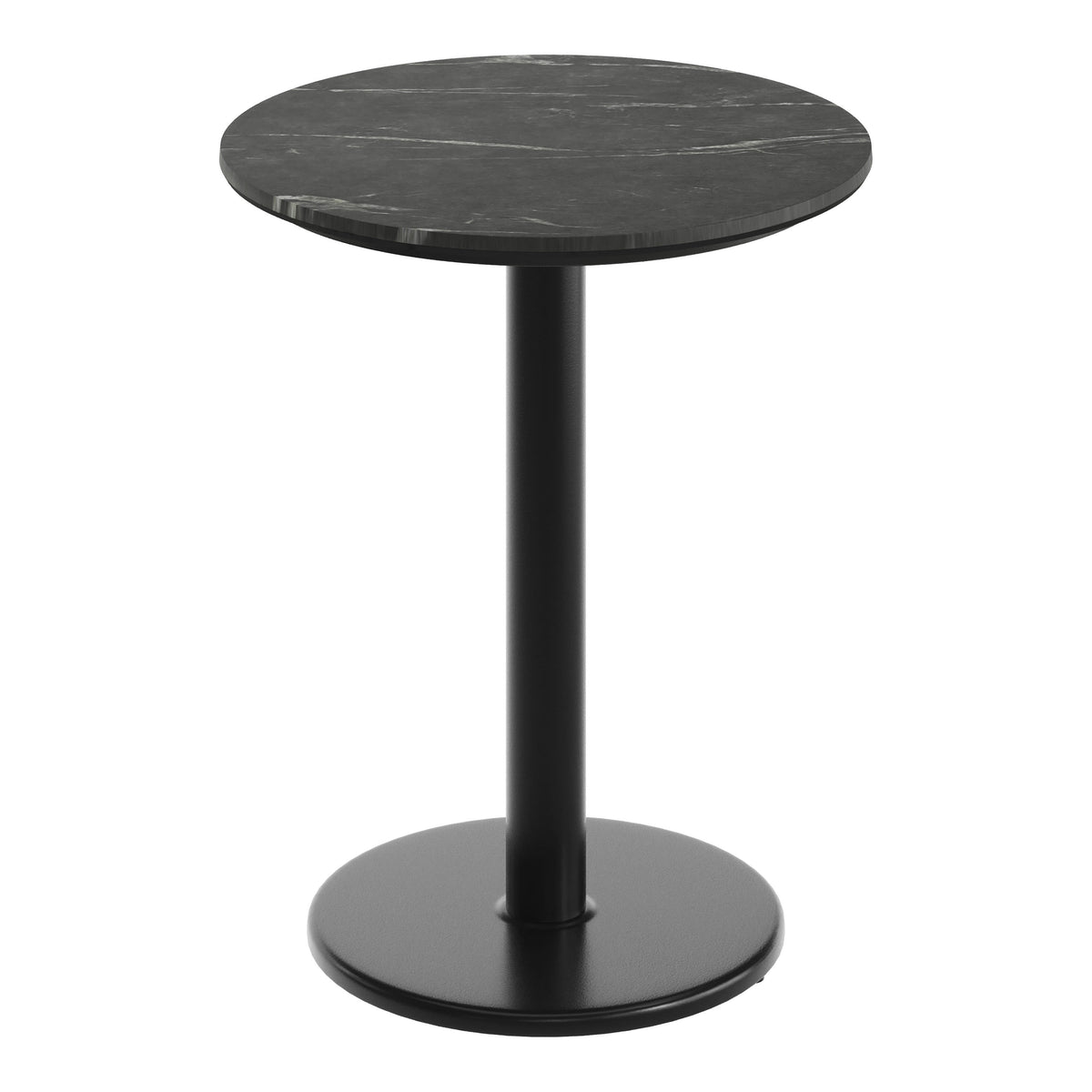 24" Round Commercial Seamless Surface Tabletop with Table Height Base