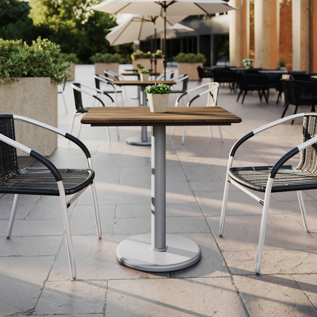 24" x 30" Commercial All-Weather Seamless Surface Tabletop with Base - Image 2