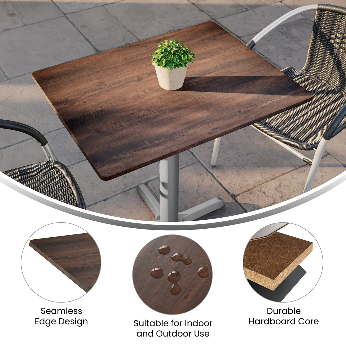 24" x 30" Seamless Surface Technology Scratch and Stain Resistant Tabletop - Image 3