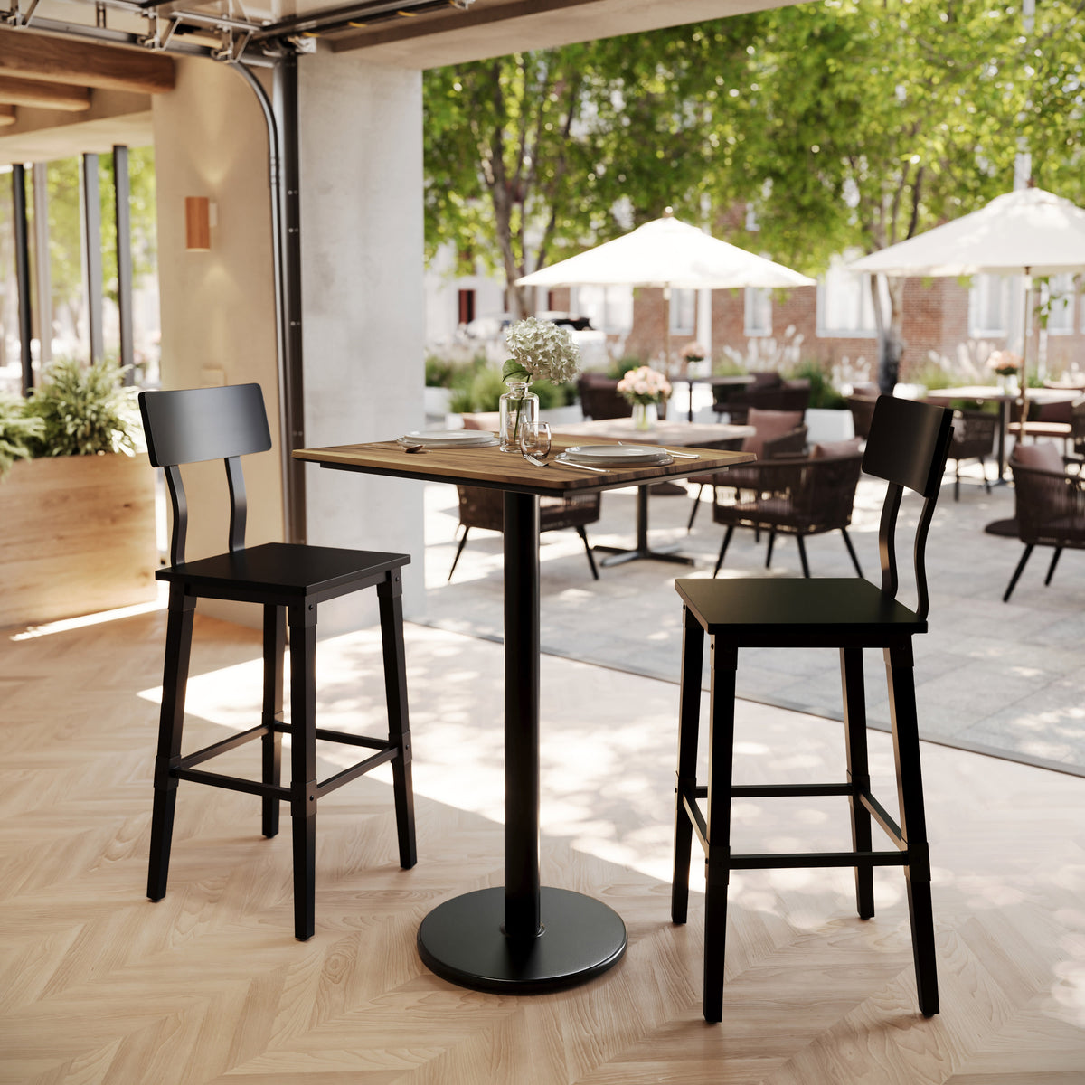 24" x 30" Commercial Seamless Surface Tabletop with Bar Height Base - Image 2