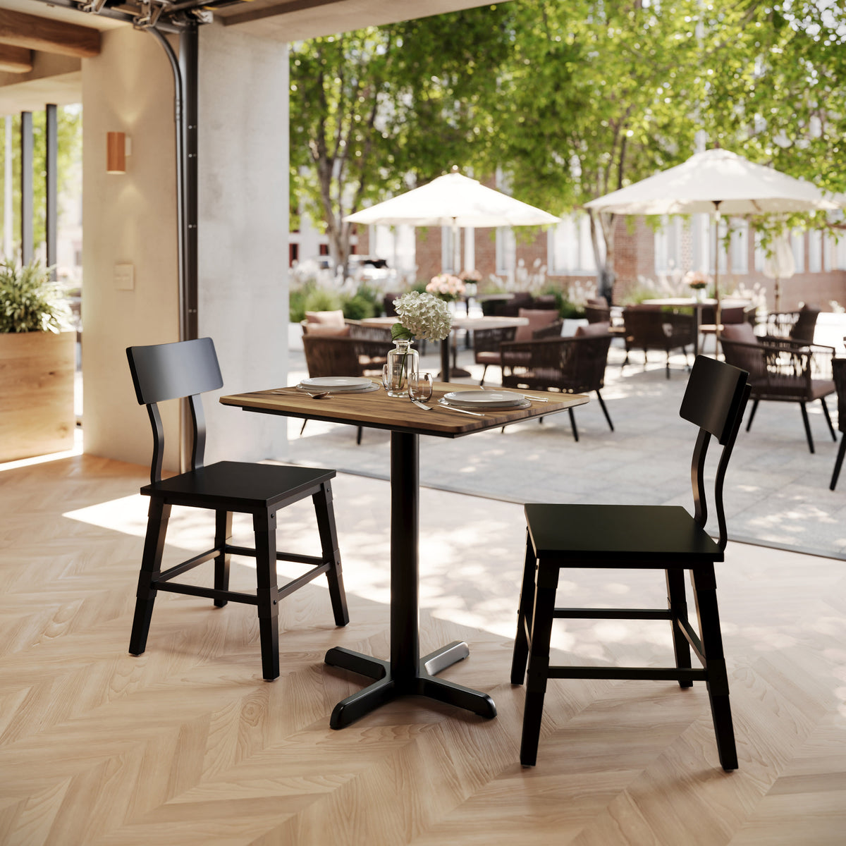 24" x 30" Commercial Seamless Surface Tabletop with Table Height Crisscross Base - Image 2