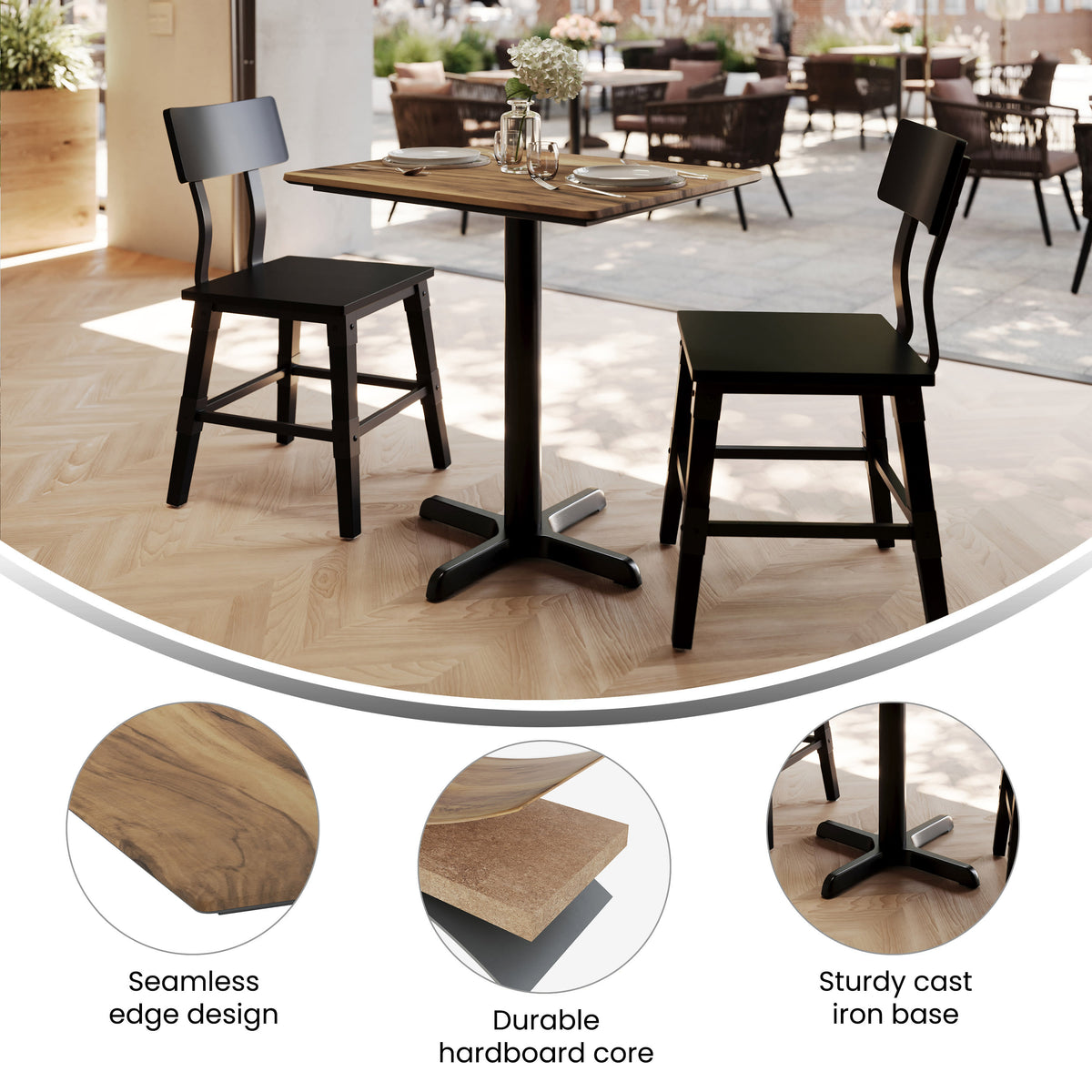 24" x 30" Commercial Seamless Surface Tabletop with Table Height Crisscross Base - Image 3