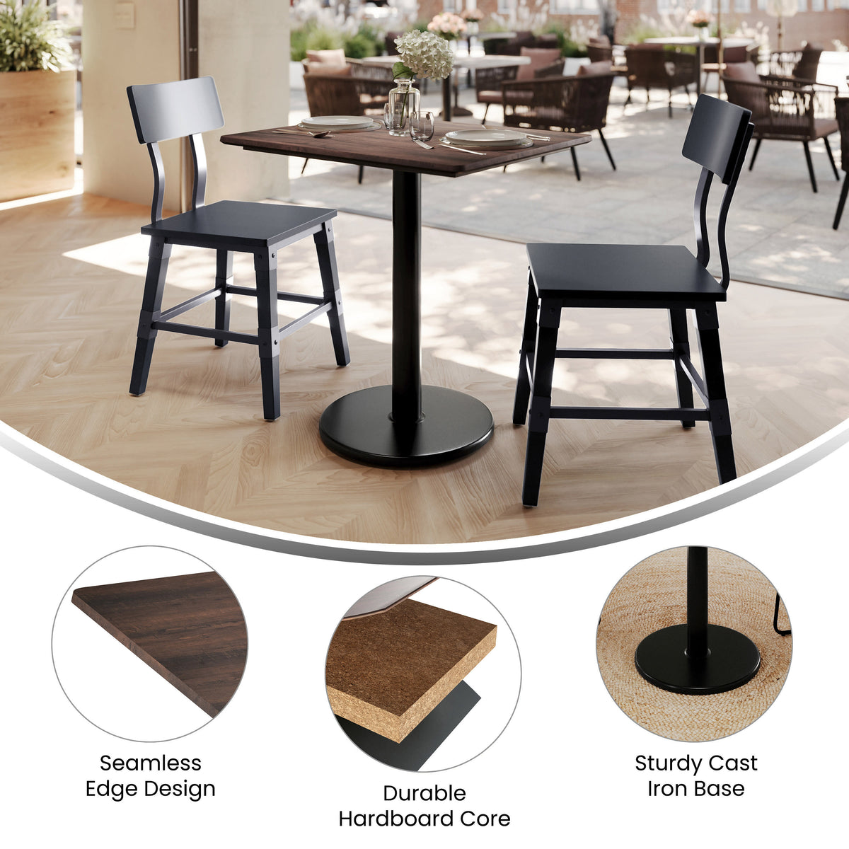 24" x 30" Commercial Seamless Surface Tabletop with Table Height Base - Image 3