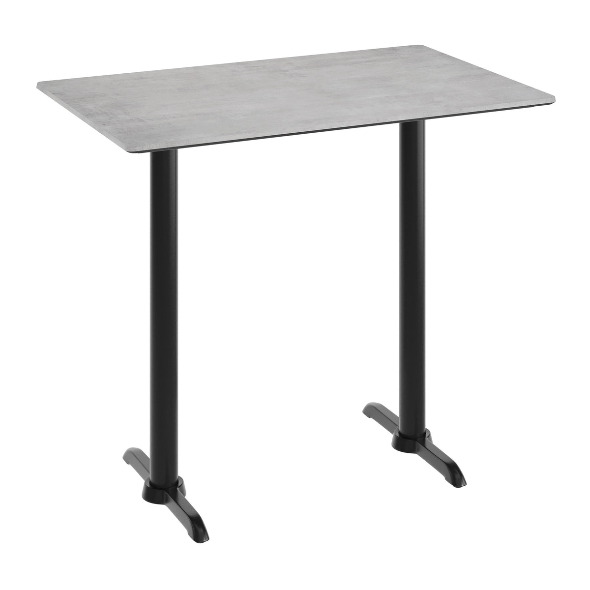 30" x 48" Commercial Seamless Surface Tabletop with Bar Height Dual T Bases