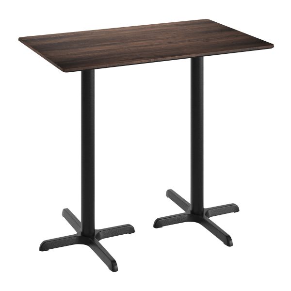 30" x 48" Commercial Seamless Surface Tabletop with Bar Height Crisscross Base