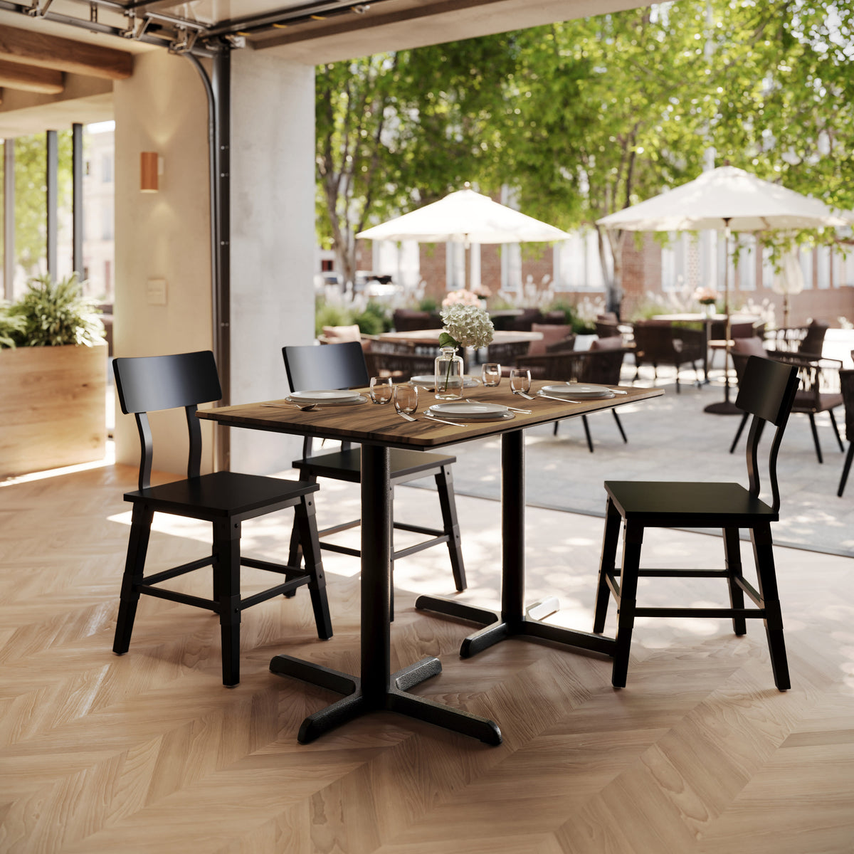 30" x 48" Commercial Seamless Surface Tabletop with Table Height Crisscross Base - Image 2