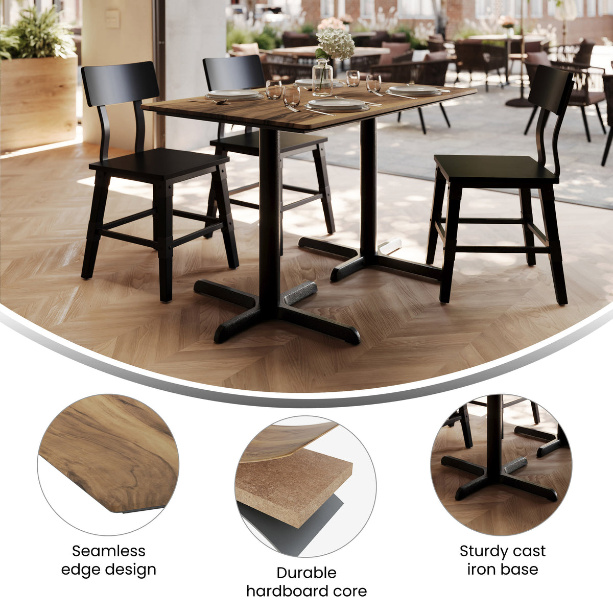 30" x 48" Commercial Seamless Surface Tabletop with Table Height Crisscross Base - Image 3
