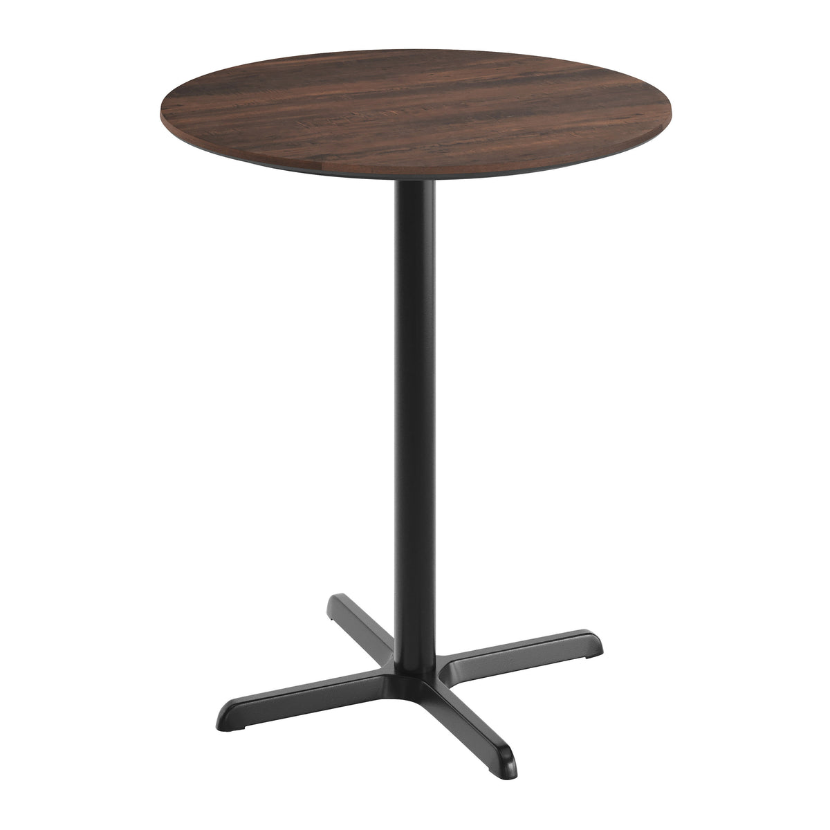 36" Round Commercial Seamless Surface Tabletop with Bar Height Crisscross Base