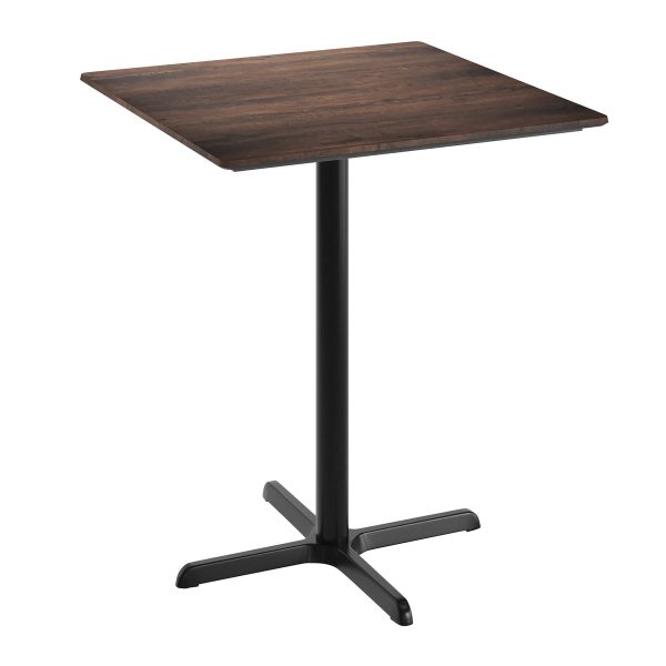 36" Square Commercial Seamless Surface Tabletop with Bar Height Crisscross Base