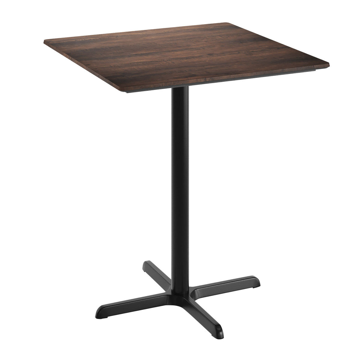 36" Square Commercial Seamless Surface Tabletop with Bar Height Crisscross Base
