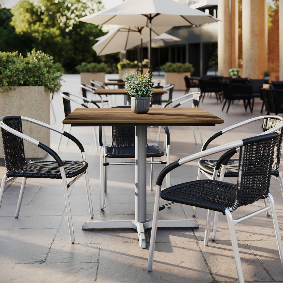 36" Square Seamless Surface Tabletop with Table Height Crisscross Base - Image 2